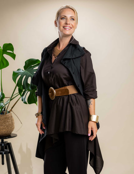 Črn blazer brez rokavov