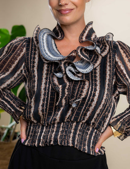 Elegantna bluza z okrasnimi volančki