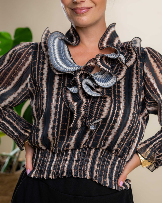Elegantna bluza z okrasnimi volančki