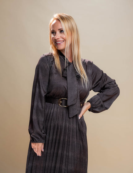 Elegantna dolga obleka s kačjim vzorcem