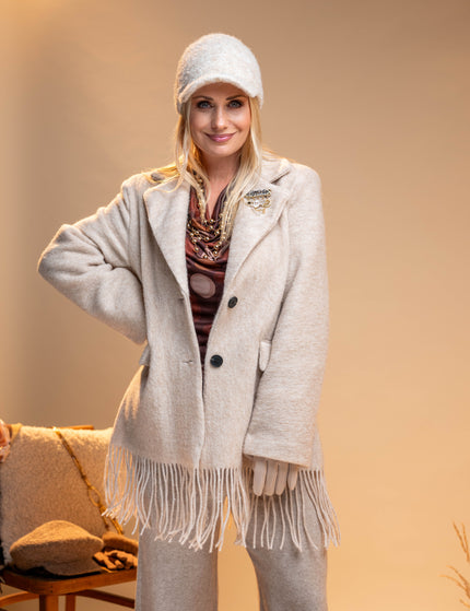 Bež jakna z resicami