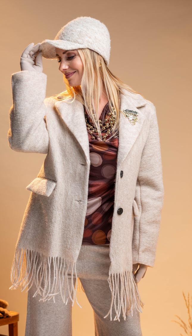 Bež jakna z resicami