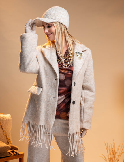 Bež jakna z resicami