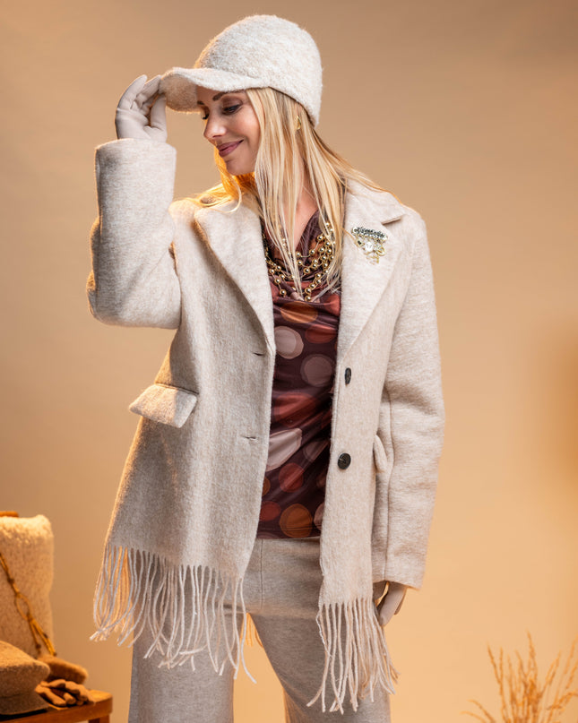 Bež jakna z resicami