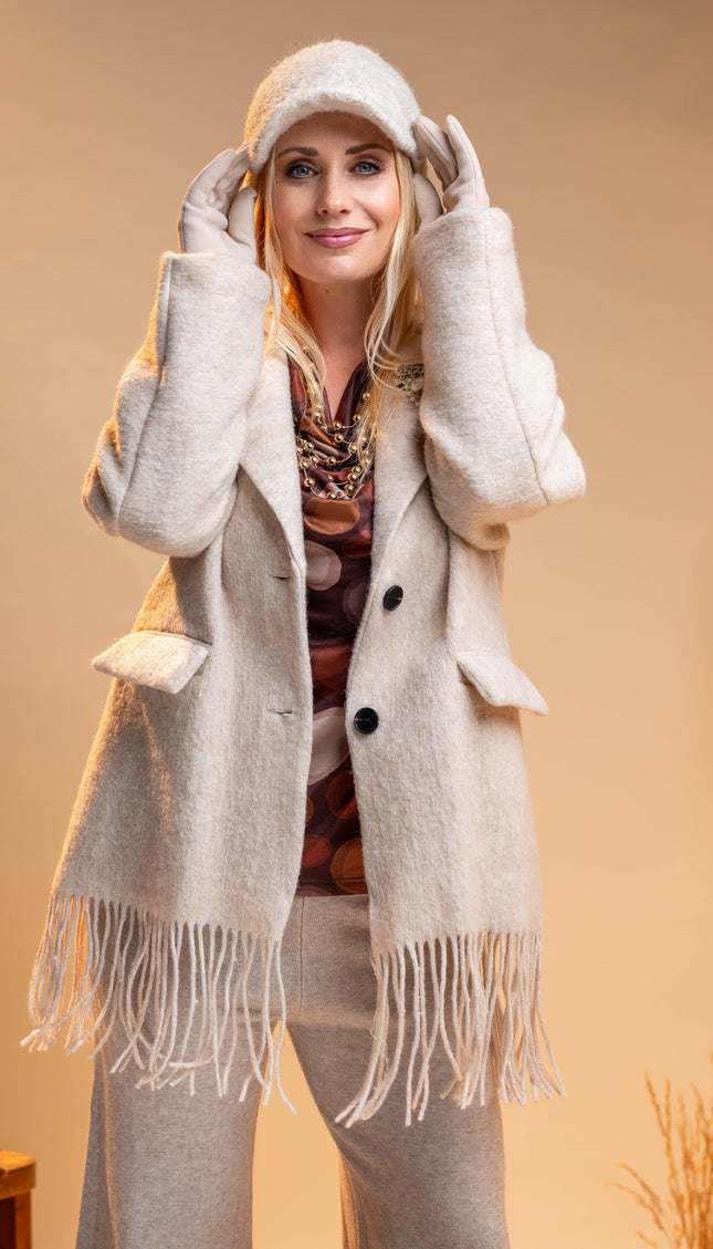 Bež jakna z resicami