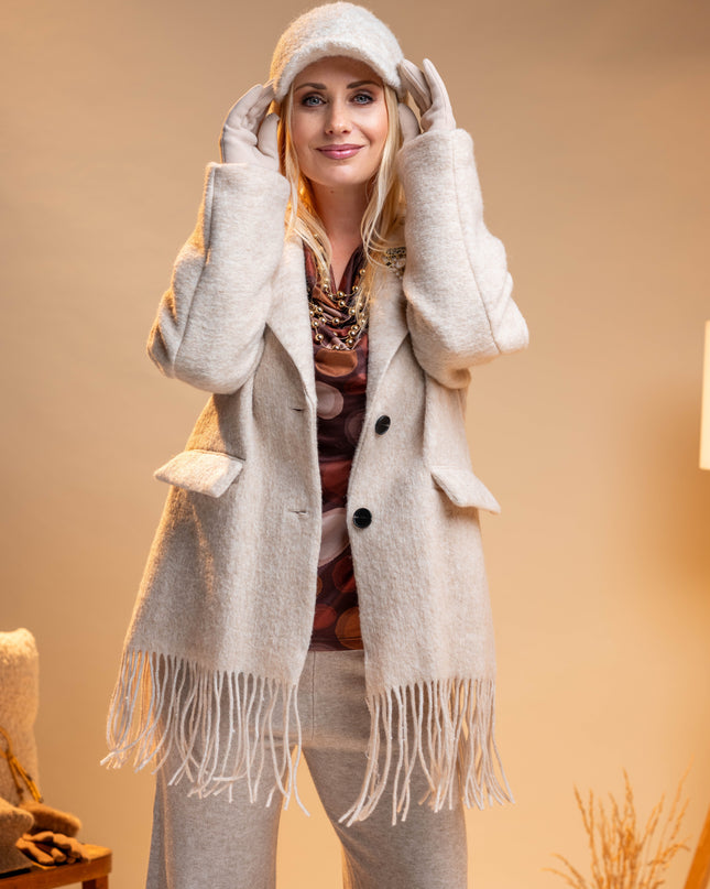 Bež jakna z resicami