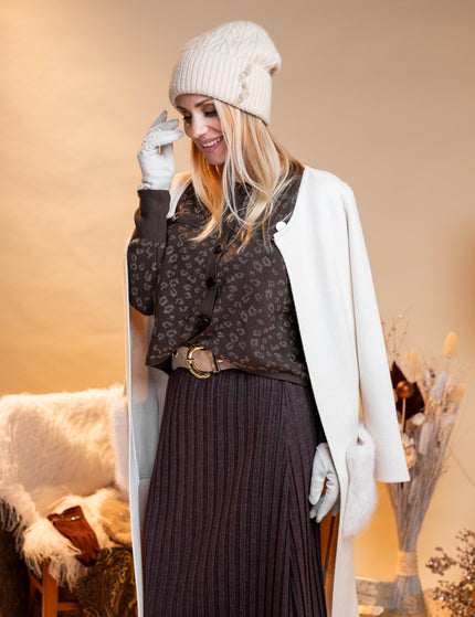 Rjavo midi plisirano krilo