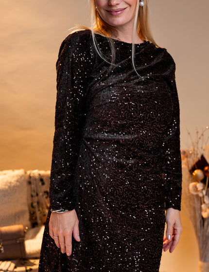 Mini črna bleščeča obleka