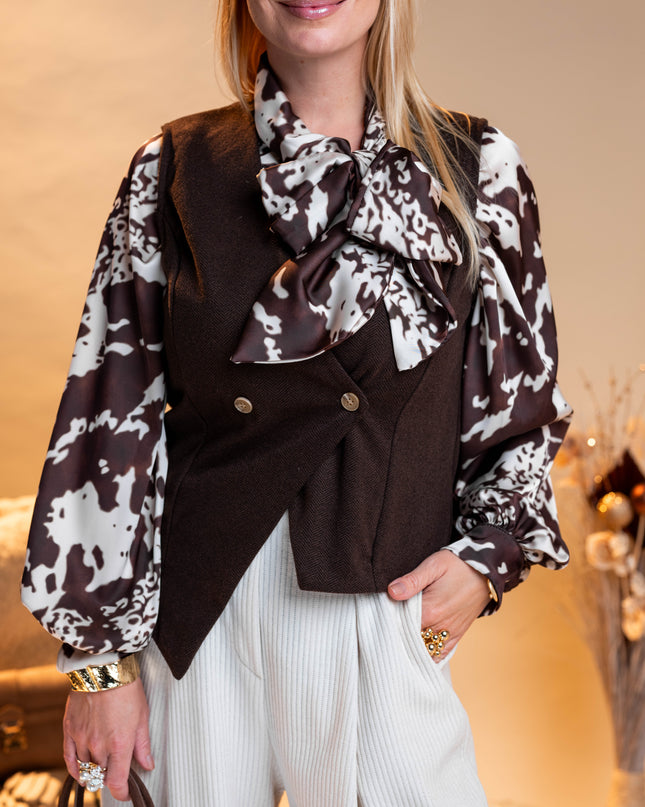 Rjav telovnik z gumbi