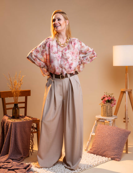 Roza bluza s z volančki