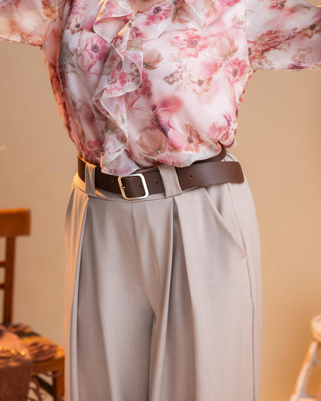 Roza bluza s z volančki