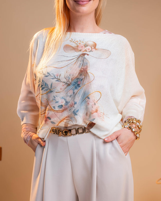 Pulover z modnim potiskom