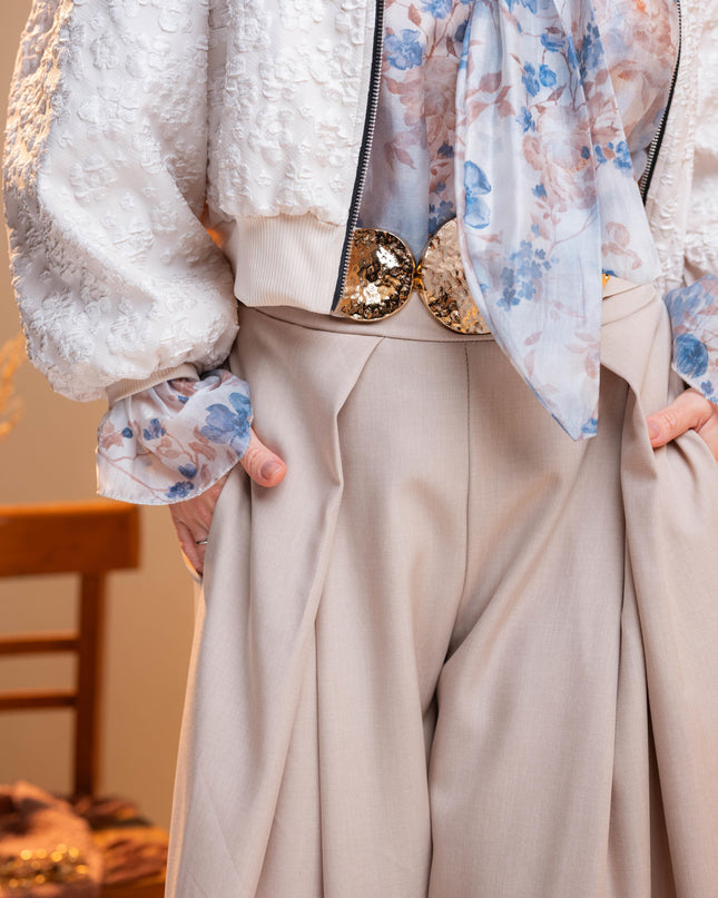 Modne bež široke hlače