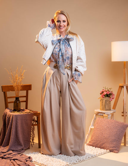 Modne bež široke hlače