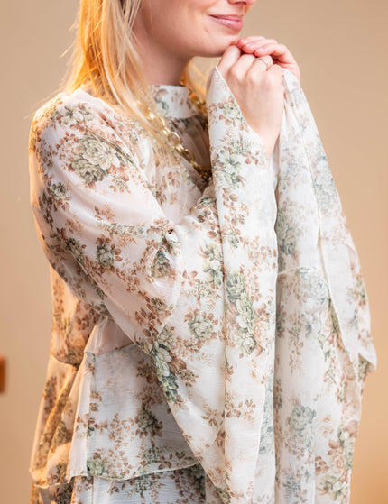 Zelena bluza s širokimi rokavi