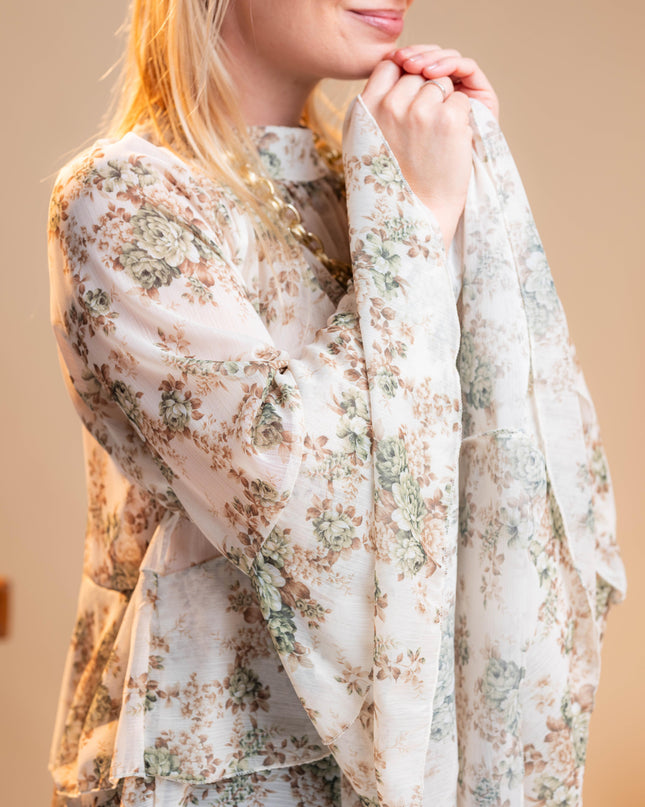 Zelena bluza s širokimi rokavi