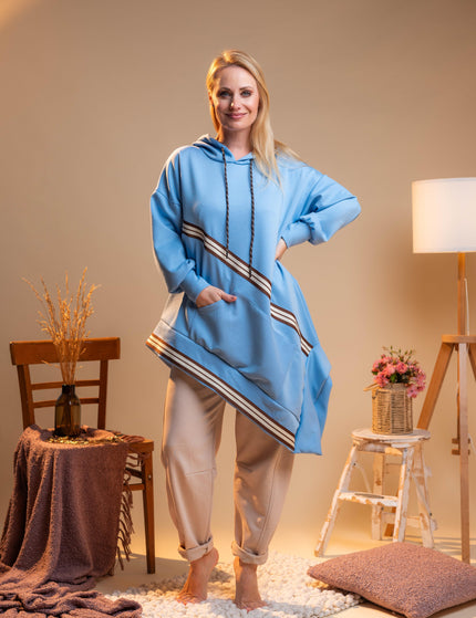 Bombažne hlače v bež barvi