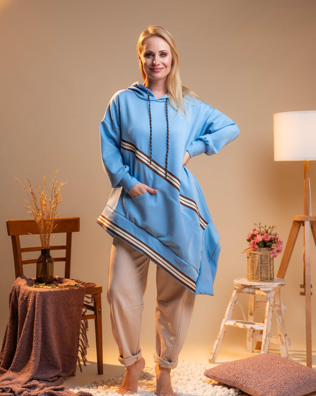 Bombažne hlače v bež barvi